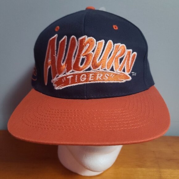 Vintage 90s Head Start Auburn University Tigers SEC NCAA Snapback Hat NWOT - Picture 1 of 7